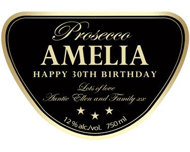 PERSONALISED PROSECCO BLACK BOTTLE LABEL BIRTHDAY WEDDING ANY OCCASION | eBay
