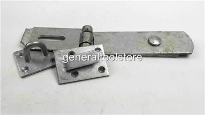 HASP /& STAPLES CHOICE SIZES GALVANISED BLACK SHED GATES DOORS PADLOCKS HS617ZP