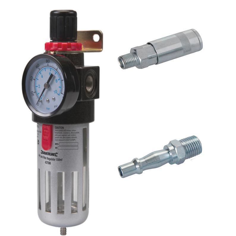 COMPRESSOR AIR LINE FILTER WATER TRAP REGULATOR PLUS PCL STYLE 1/4