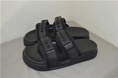 Christian Louboutin 'Daddy Pool' Black Leather Slide Sandal SZ. 41