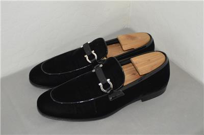New Salvatore Ferragamo Seral Men Black Velvet Loafer Moccasin Shoes 12 Auth Salvatore Ferragamo Seral Men Black Velvet Loafer  main image 2