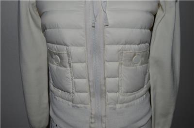 Moncler 'Cobalt Giubbotto' Wool Knit & Down Natural Cardigan SZ 1
