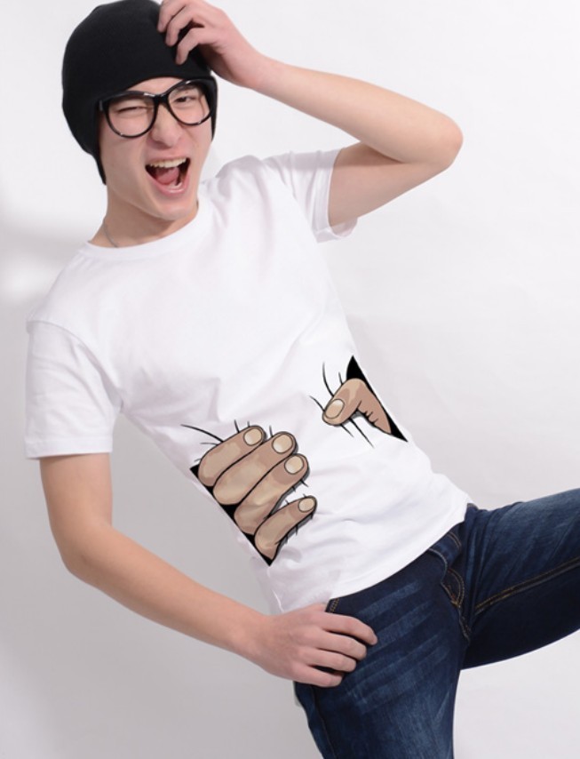Unisex Big Hand Printed Funny Catch You Cotton Short Sleeve T-shirt | eBay
