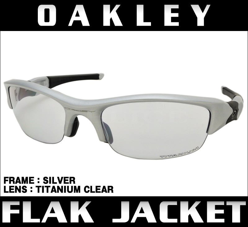 OAKLEY Flak Jacket Silver Frame / Titanium Clear Lens 03-884J | eBay