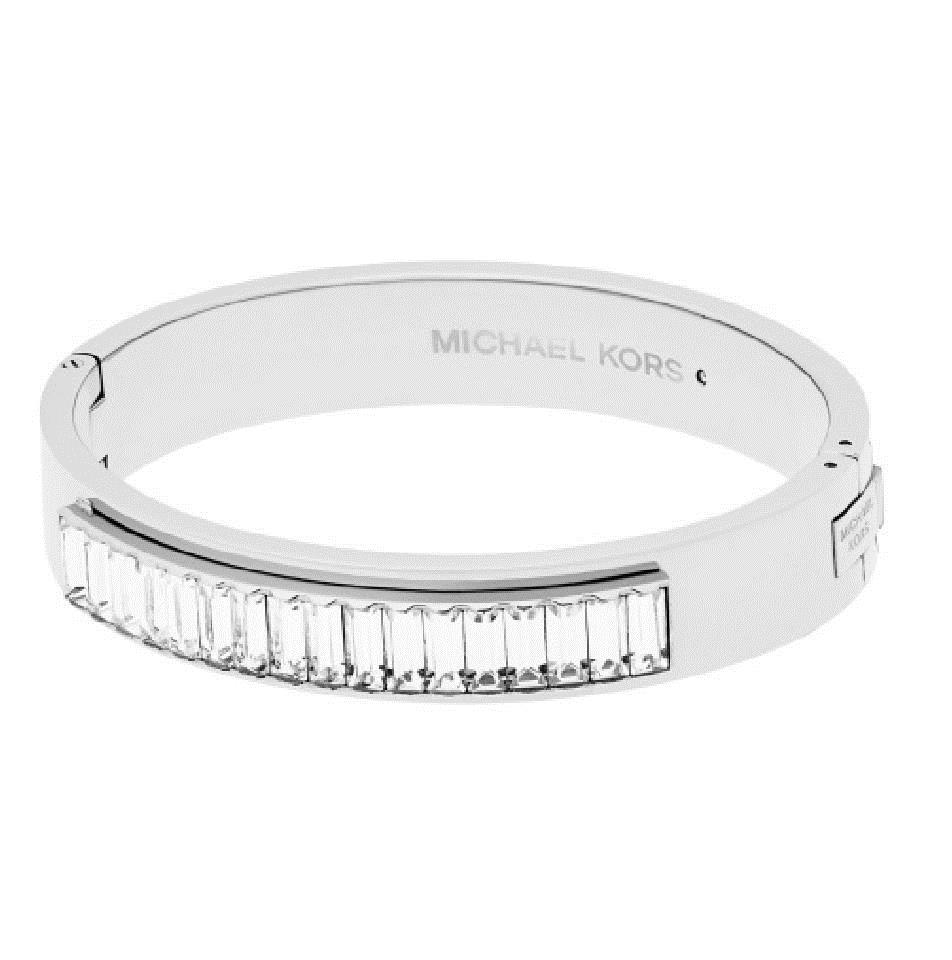 Michael Kors Silver Black Friday Baguette Crystal Bangle Bracelet Michael Kors Pave Baguette Hinge Bangle Bracelet Mkj6230710 Mkj6231040 165