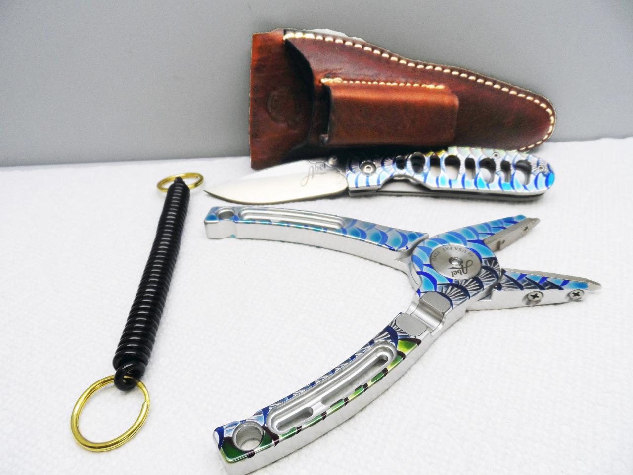 Abel PlierKnife Combo w/Leather Sheath & Lanyard, Fish Graphics FlyMasters eBay