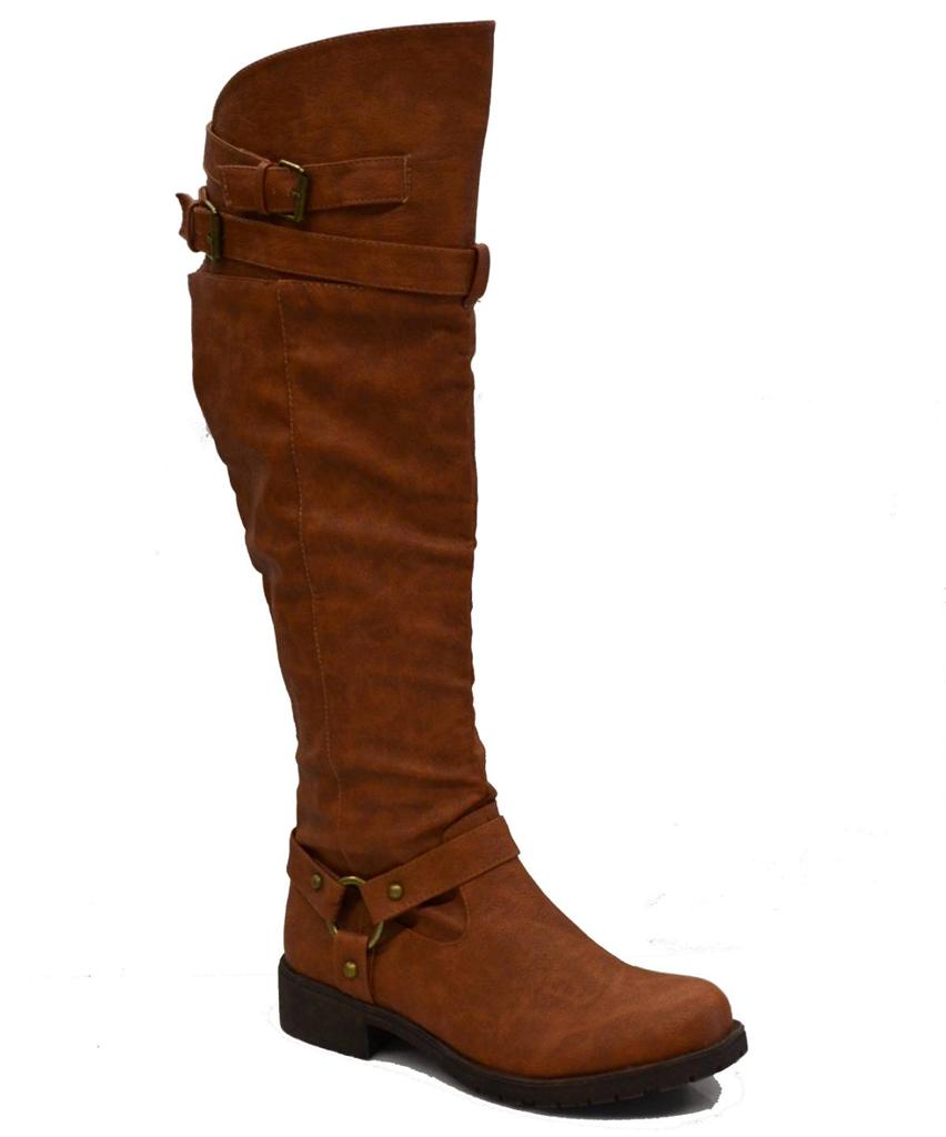 Womens Over the Knee High Boots w/ Flat Heel, High Quality Riding, HQ ...