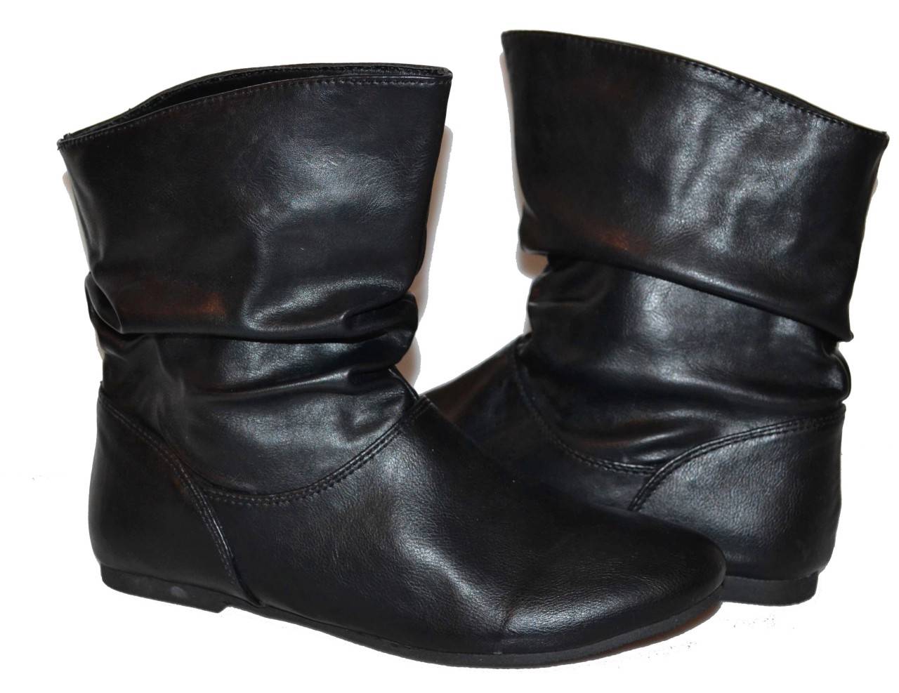 Womens Slouch Ankle Boots Booties, FLATS, Pull On Winter FLATS, 5 ...