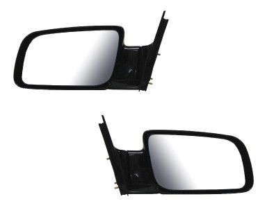 Pair Of Black Manual Side View Mirrors For 1988-1998 Chevrolet Pickup Trucks