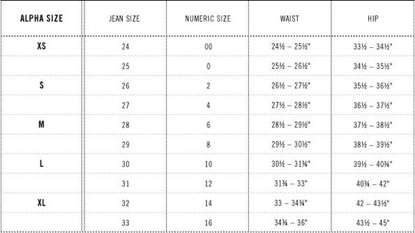 Levi S Size Chart For Women