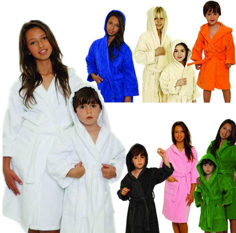 New Kids Terry Hooded Bathrobe S M 3 6 L 7 11 Soft Robe