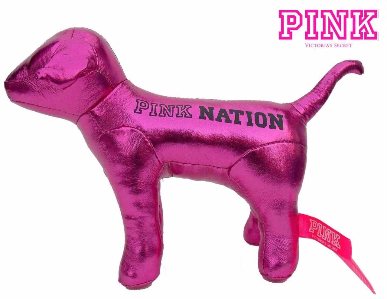 NWT Victoria's Secret PINK Mini DOG Shiny Metallic Pink Nation Limited