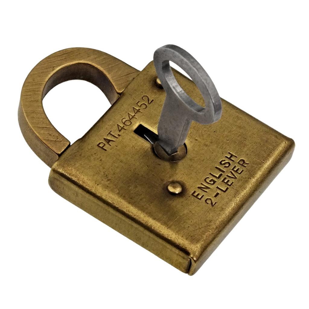 Vintage PADLOCK 1937 PATENT 464452 Brass Tourtel (Padmore & Beddoes) – ref.P732