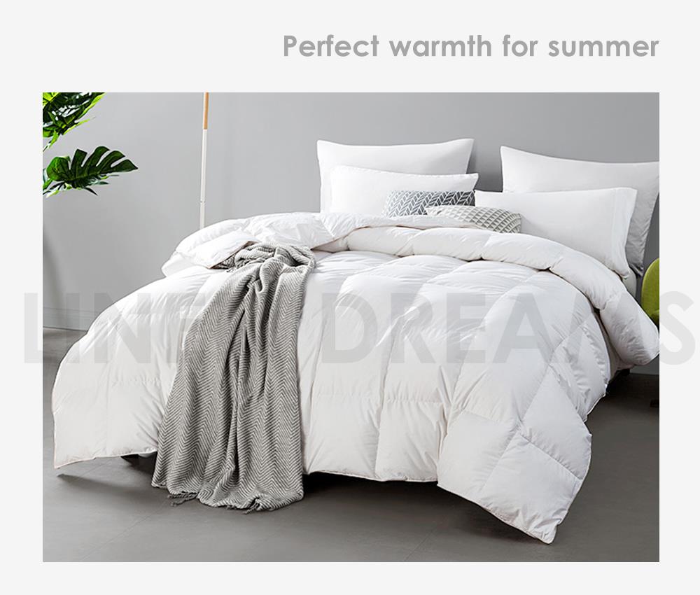 200GSM White Duck Down Feather Summer Quilt Doona Duvet Blanket All