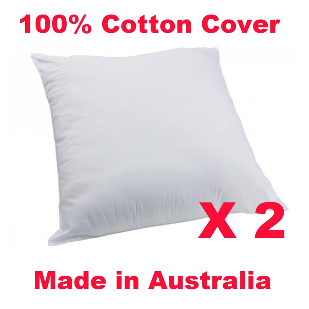 2xBrand New COTTON Cover European Pillow Cushion Insert Polyester Fibre ...
