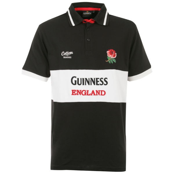 Cotton Traders Mens Teens England Rugby Polo T-Shirt Navy Guinness ...