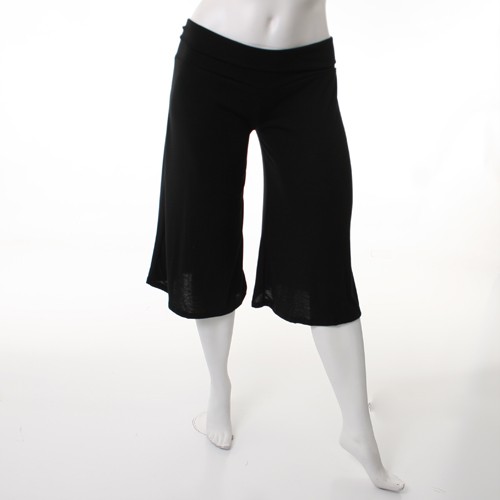 Womens Capri WIDE LEG GAUCHOS Pants Plus Size XL 1X 2X Yoga Stretch ...