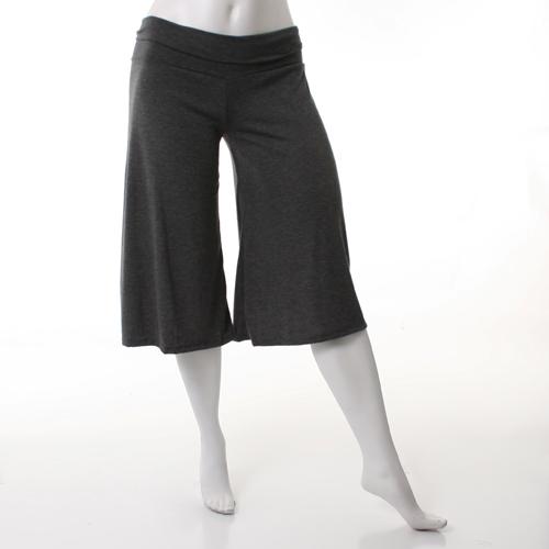 New Women's Sz S M L Capri WIDE LEG GAUCHOS Pants Yoga Dance Stretch ...