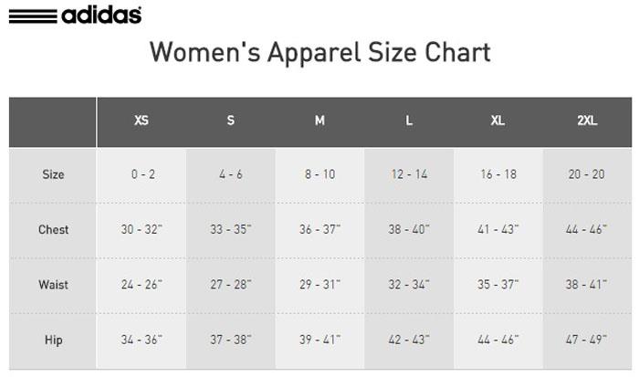 Adidas Women S Jacket Size Chart