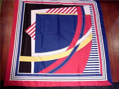 Vintage Nautical Scarf Sailing Red White Blue Signal Flags