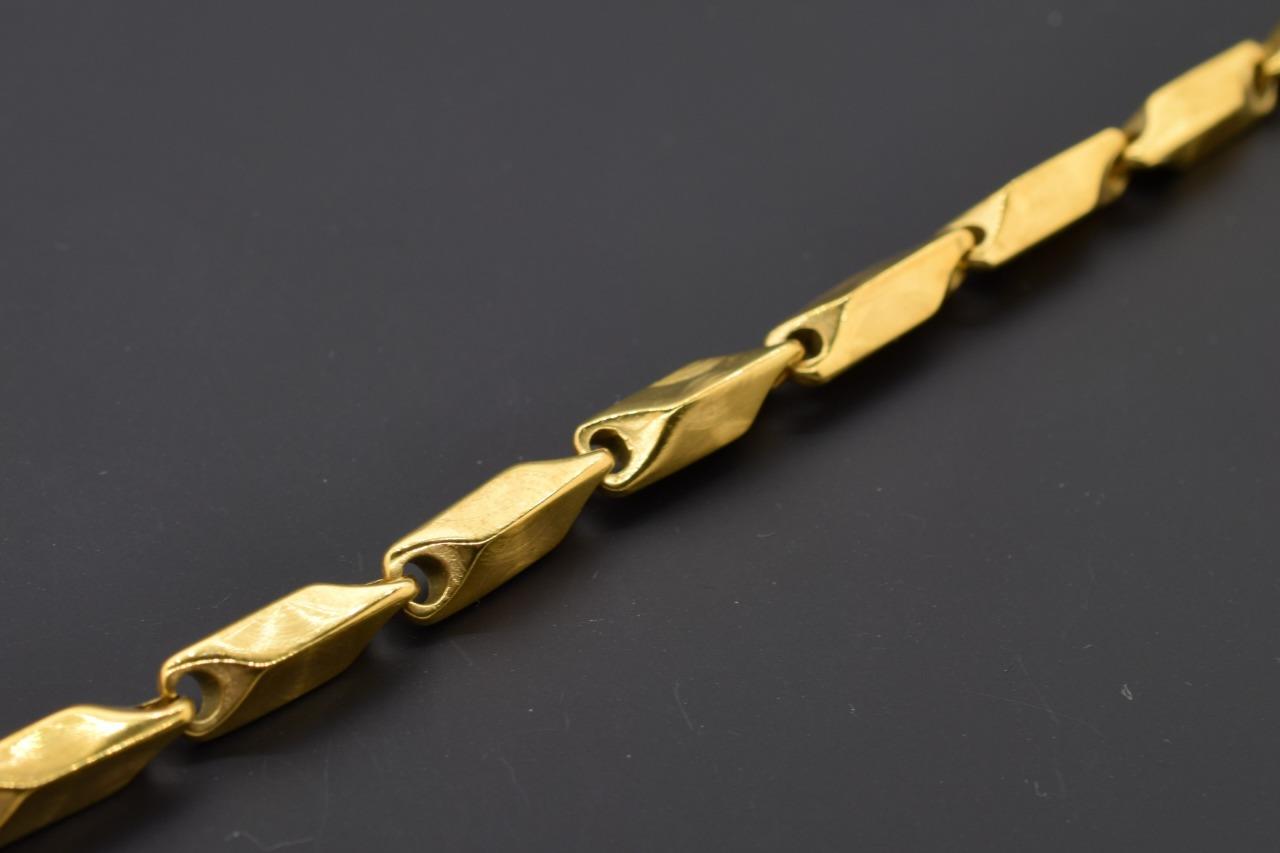 Hip Hop Yellow Stainless Steel 4mm 30 inch Bullet Greek Arrow Link Chain