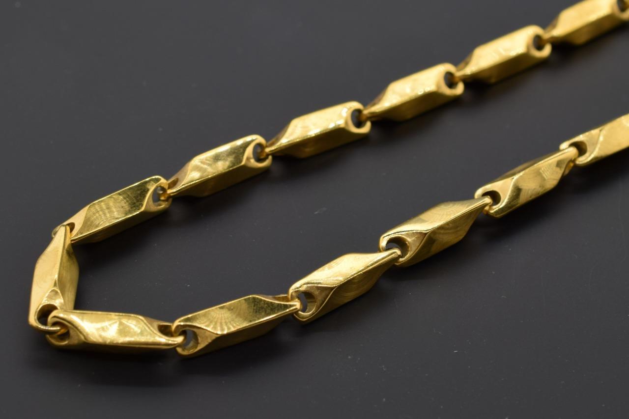 Hip Hop Yellow Stainless Steel 4mm 30 inch Bullet Greek Arrow Link Chain