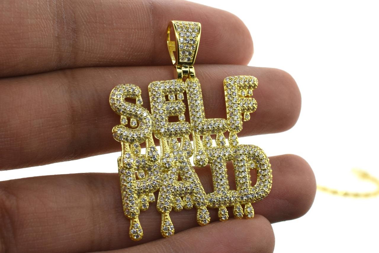 14K Gold Plated Hip Hop Mens Fashion SELF PAID Drip ICED Bling Pendant Charm eBay