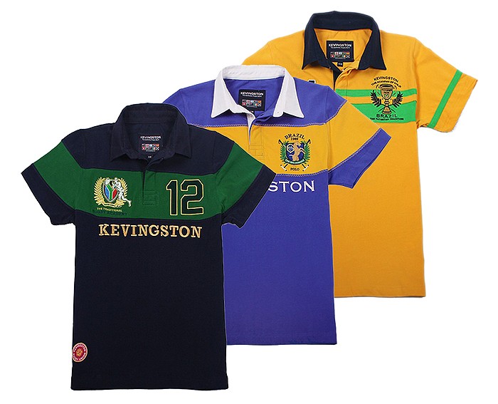 BRAND NEW KEVINGSTON BRAZIL SOUTH AFRICA TEAM POLO SHIRT MULTIPLE SIZE
