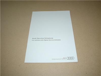 Audi Service Book A5 A1 A3 S3 Q3 Tt Rs A4 S4 Q5 A6 Q7 A8