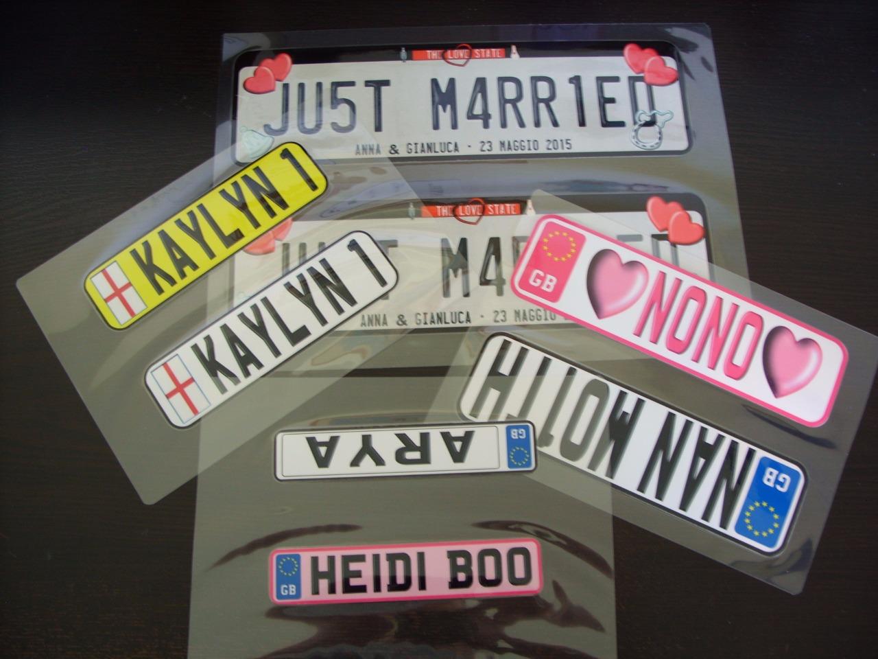 Baby Kids Car or Walker Novelty Number Plate 4 Styles/6 Fixing Options