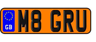 Kids Car//Baby Buggy//Walker Number Plate Novelty Extra Small Single Plate