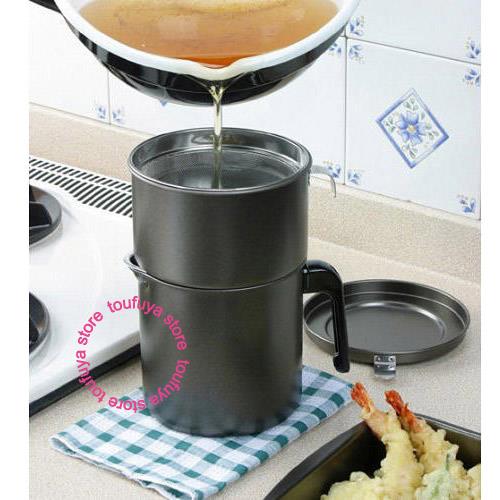 Cooking Frying Oil Pot Strainer With Filter Refresh And Reuse 1Liter