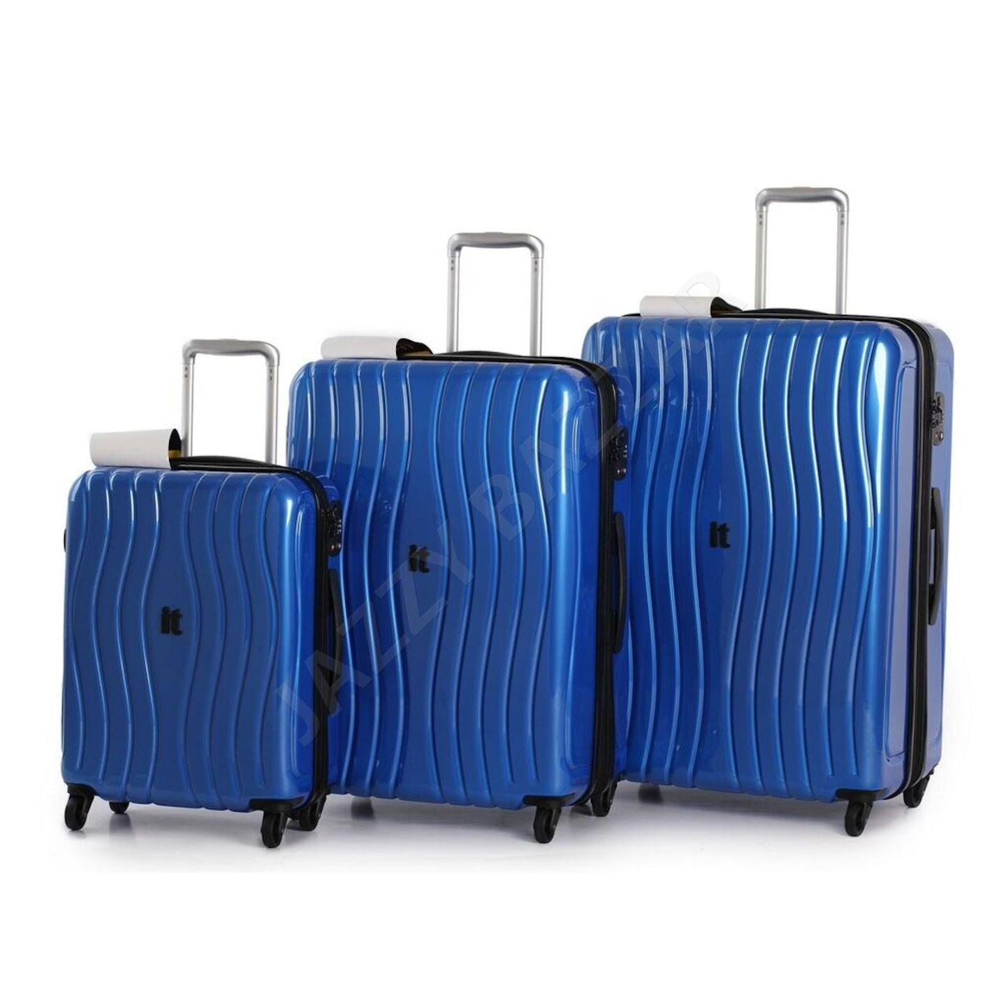 IT Luggage DOPPLER Hard Shell Suitcase 3Pc Trolley Case Set Spinner TSA ...