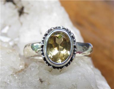 Sterling Silver Citrine 8x6mm Ovale Solitaire Collier
