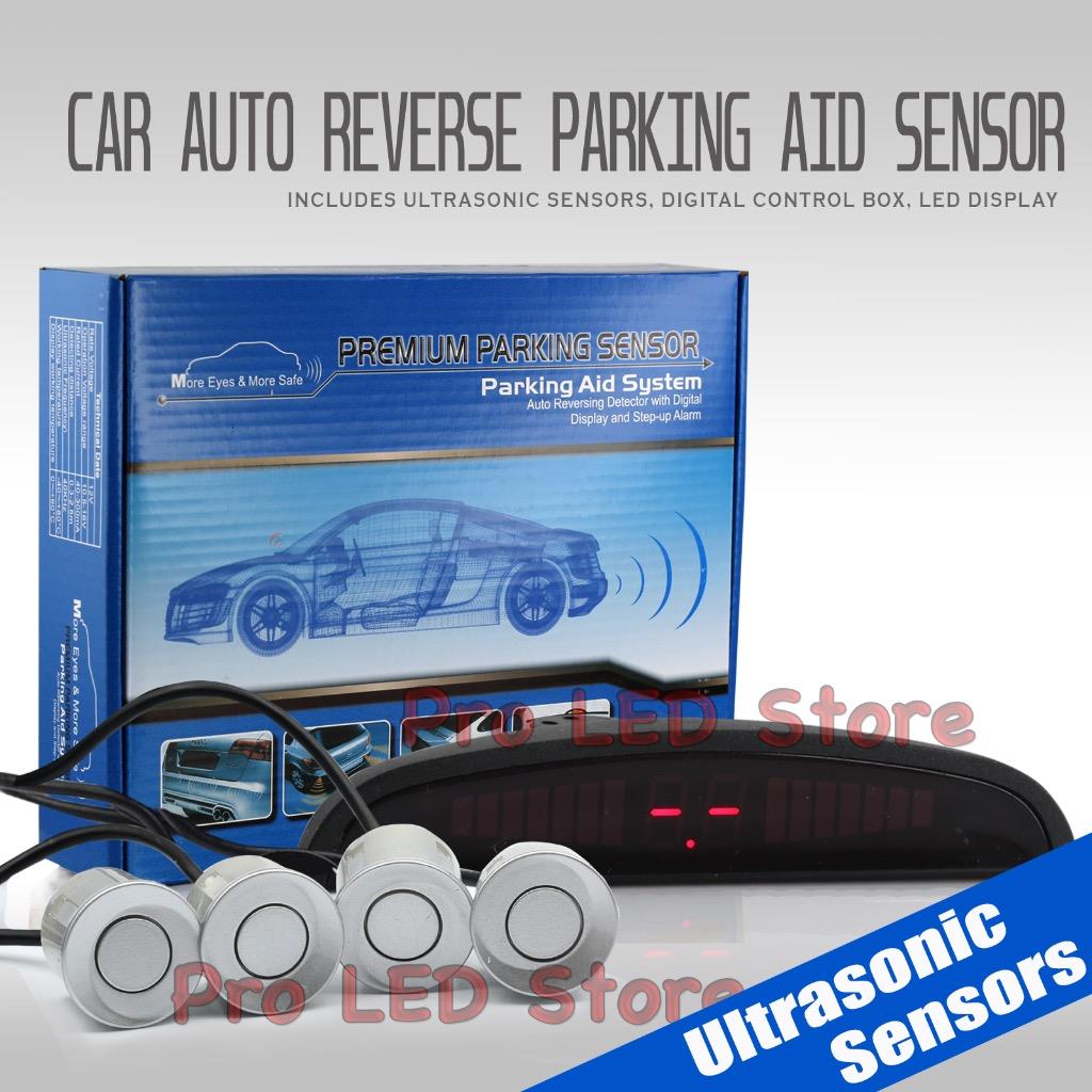 4 Parking Sensors Led Car Auto Backup Reverse Rear Radar System Alert Alarm Kit Ebay