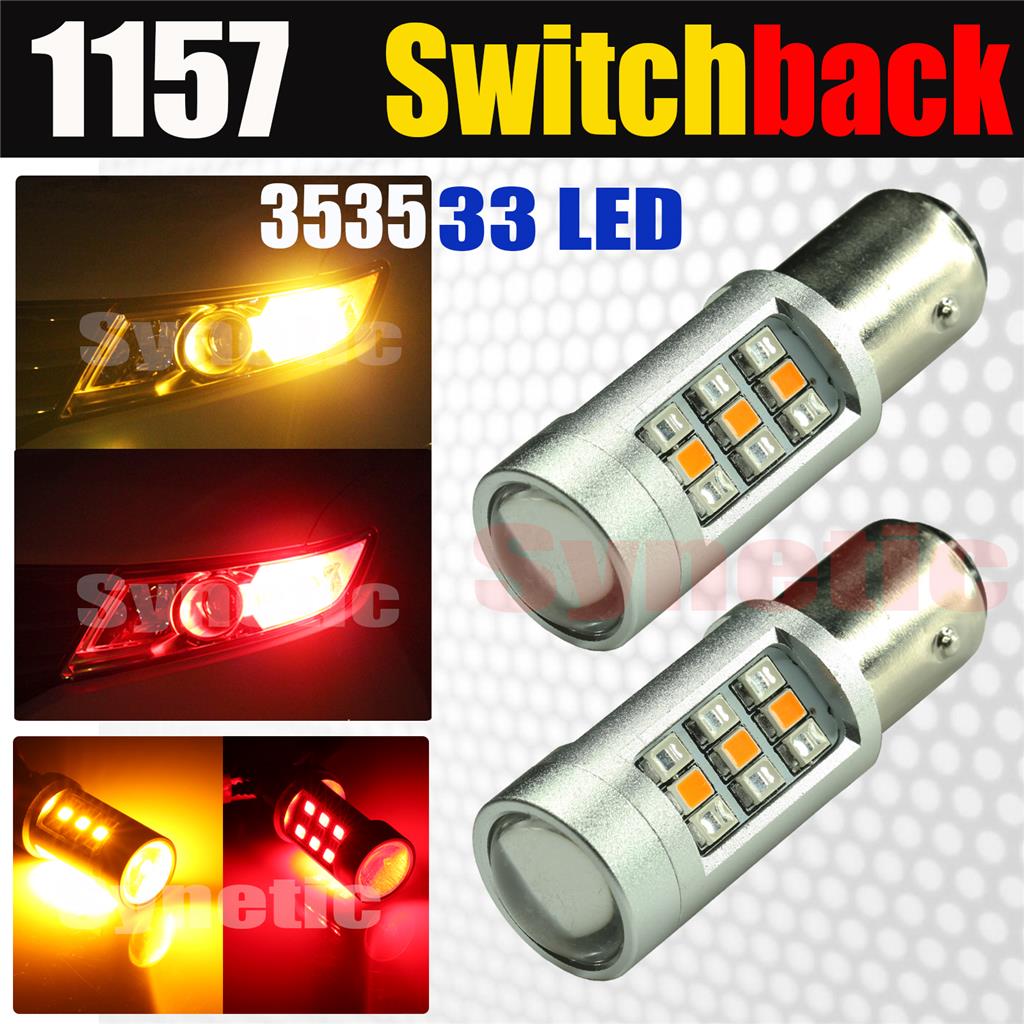 1157 Dual Color Switchback Red/Amber 33LED DRL Turn Signal Parking
