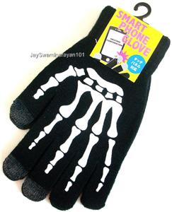 Magic Touch Screen Winter Skleton Gloves Palm Grip Dots