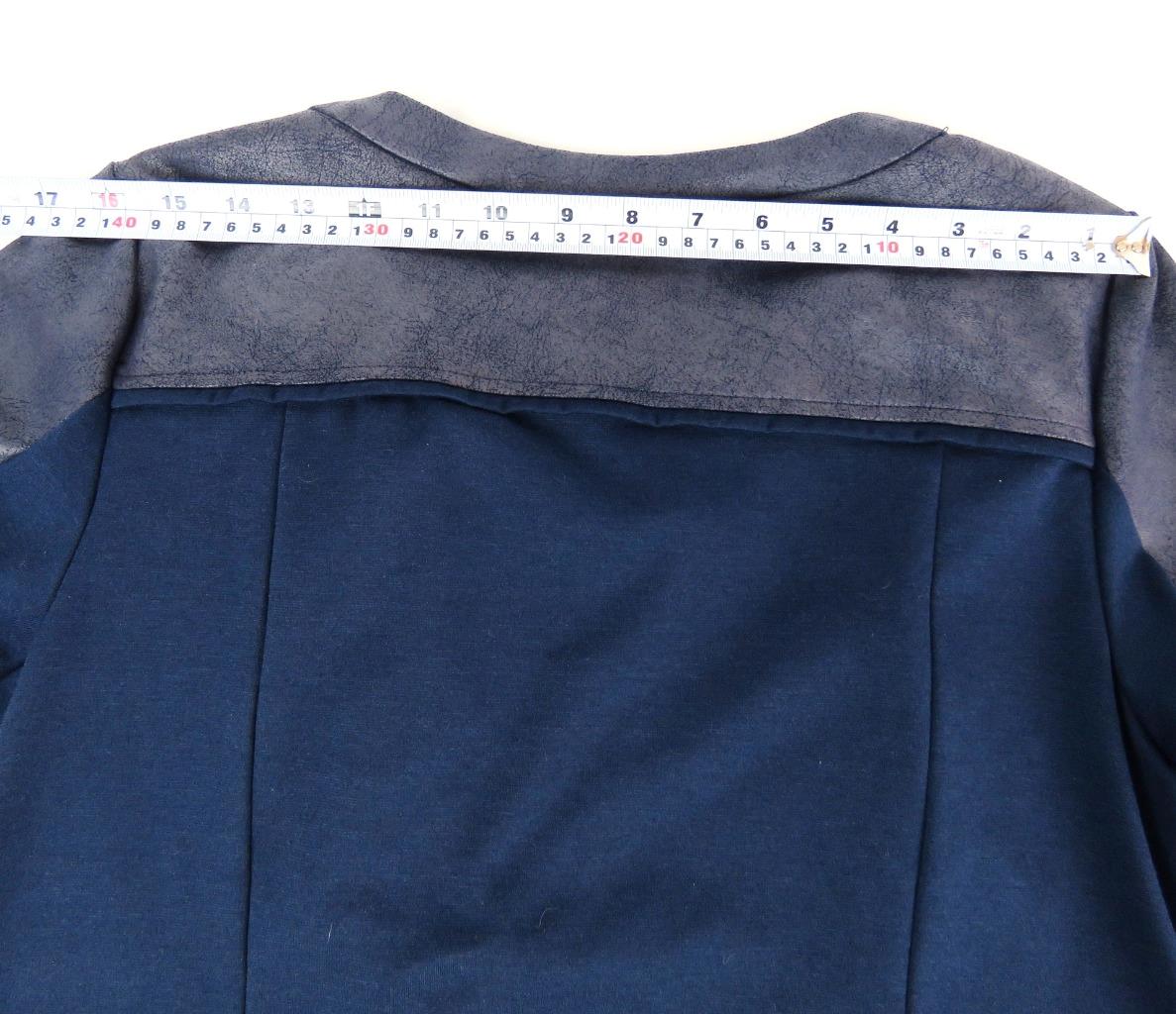 Style & Co Jacket Blazer Navy Blue Zippered Faux-Suede Design Women Sz Medium - Picture 10 of 10