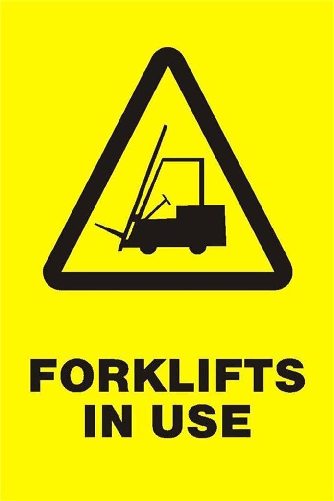FORKLIFT IN USE SIGN 600X450 SAFETY WARNING SIGN | eBay