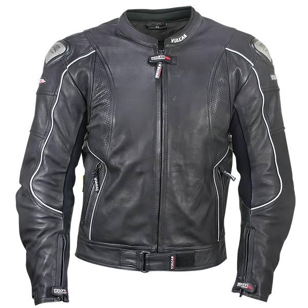 Vulcan Armored Mens Leather Motorcycle Jacket with Perforated Leather ...