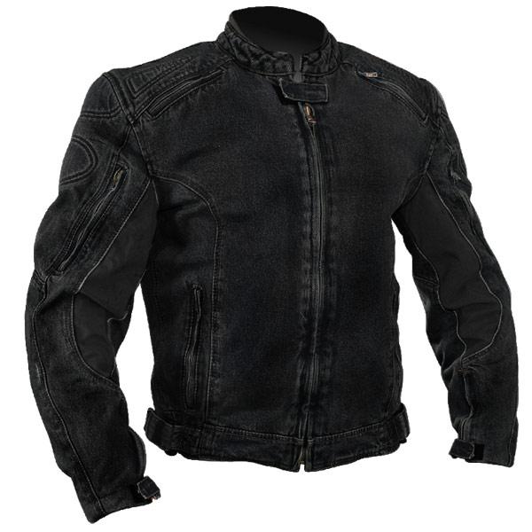 Mens Black Denim Cruiser Motorcycle Jacket with Level-3 Advanced Armor ...