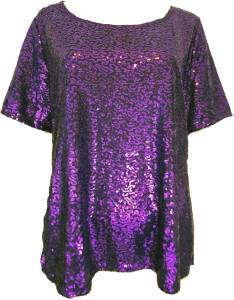 Ladies Black or Purple Sequin / Sparkling/ Shiny Plus Size Evening ...
