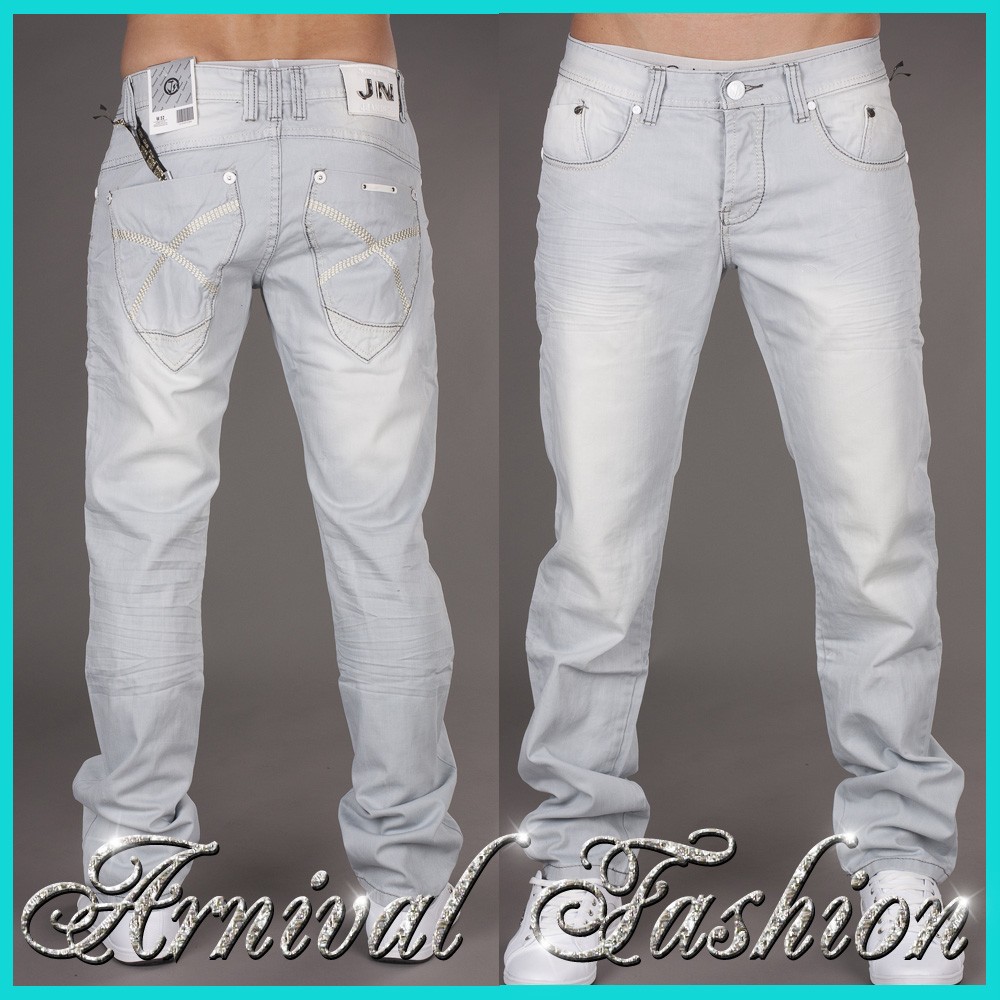 NEW GREY bleached JEANS FOR MEN JEAN PANTS MENS DENIM WEAR stylish MEN ...