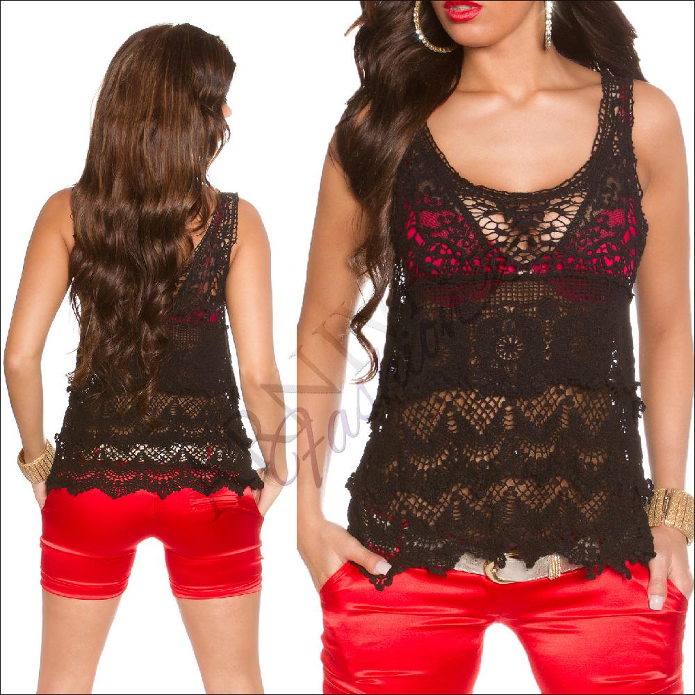 NEW SEXY SLEEVELESS lacy TOP XS S M L XL LACE CROCHET TOPS for girls ...