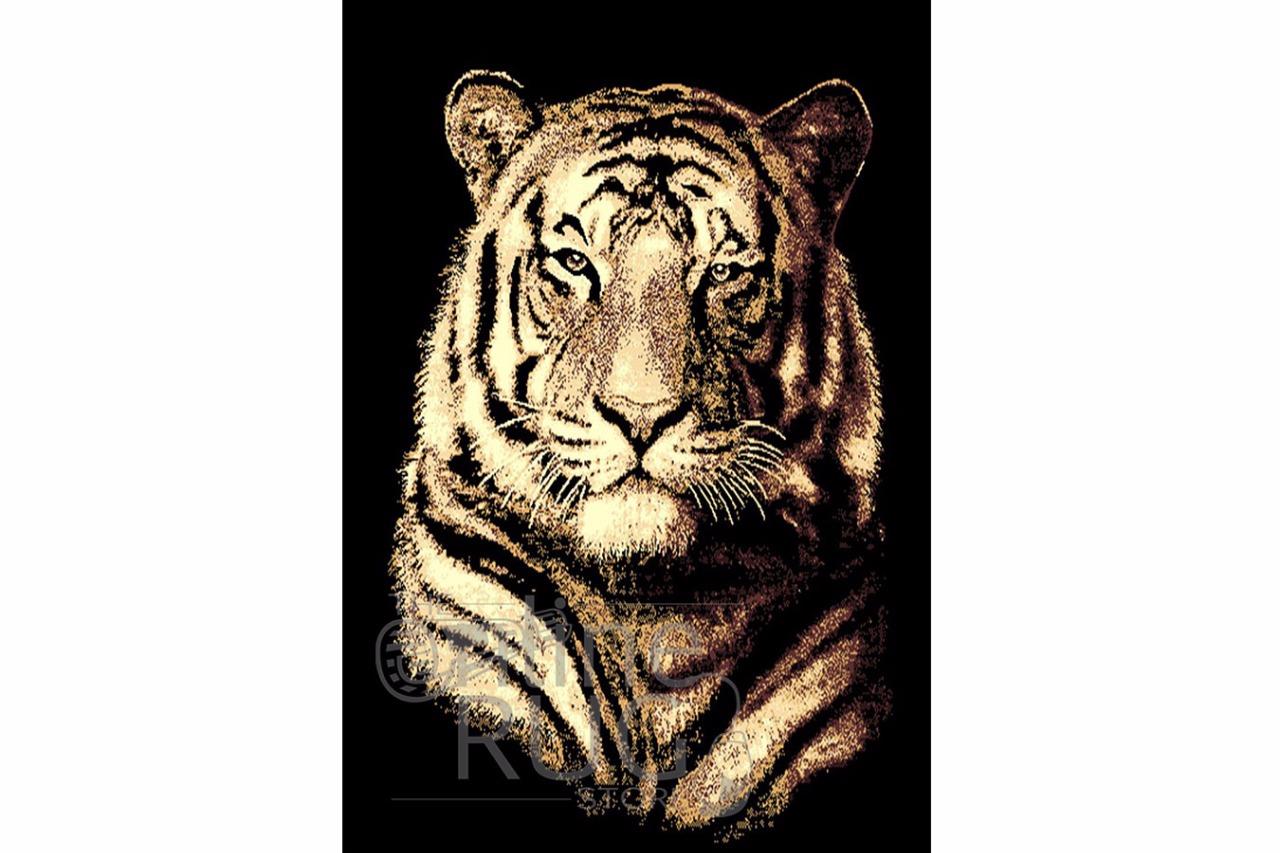 Floor Rug Tiger Head Black Animal Print Wall Carpet