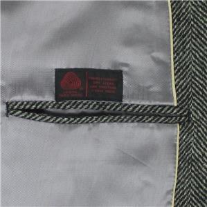 Veste Sport Homme Bespoke En Tweed Gris Chevron - Taille 43, Coupe Athlétique, Laine 100%