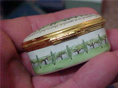 halcyon days enamel trinket box rare "the glory of the garden"