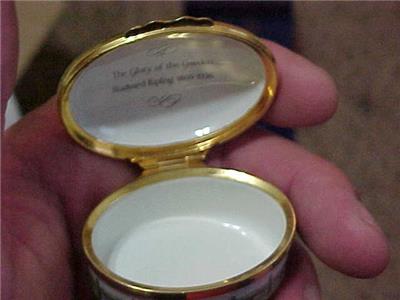 halcyon days enamel trinket box rare "the glory of the garden"