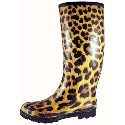 New Womens Animal Leopard Print Rubber Boots Rain Boots Sz 6 7 8 9 10 ...