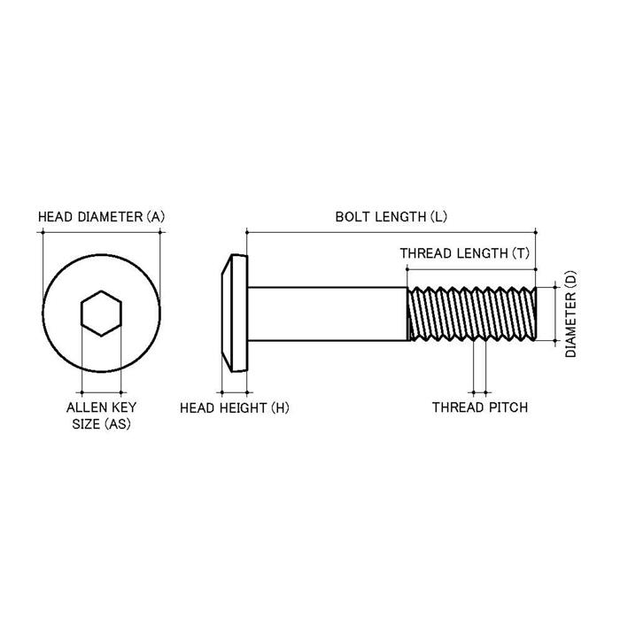 M6 x 1.00p Metric Coarse Nickel Plated JCB Furniture Connector Screw ...